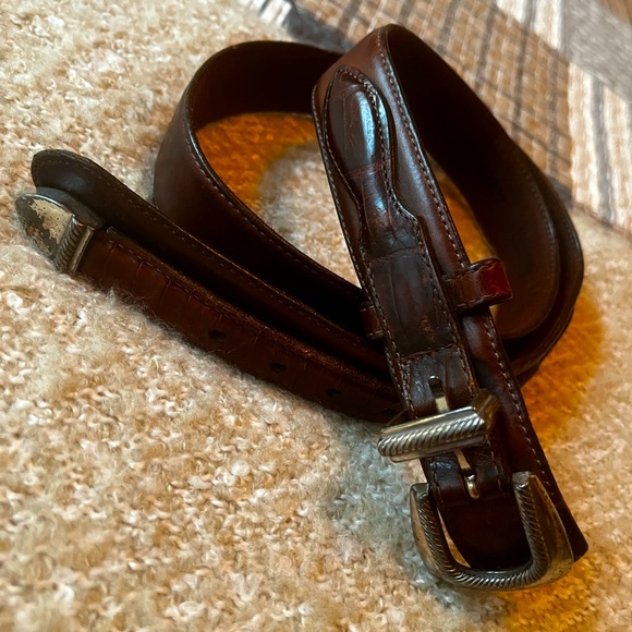 Vintage Brighton Leather Tapered Belt Extremely Well Loved! Size 36 - Picture 1 of 11